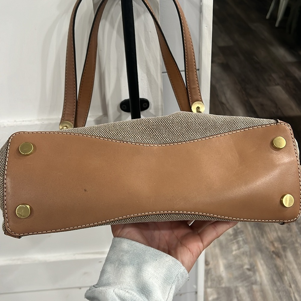 Rare Michael Kors Satchel Handbag Raven Molly Arlo Leather Canvas Hobo Tote Bag - Picture 8 of 16